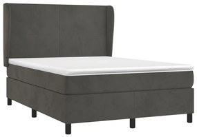 ΚΡΕΒΑΤΙ BOXSPRING ΜΕ ΣΤΡΩΜΑ ΣΚΟΥΡΟ ΓΚΡΙ 140X190 ΕΚ. ΒΕΛΟΥΔΙΝΟ 3129088