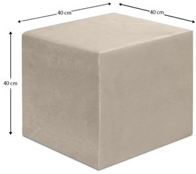 Σκαμπώ April Megapap βελούδινο χρώμα μπεζ 40x40x40εκ. - GP043-0102,4