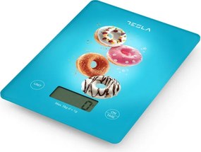 Ψηφιακή ζυγαριά κουζίνας Tesla KS100BL, 5kg, Λειτουργία TARE, LED οθόνη, Μπλε