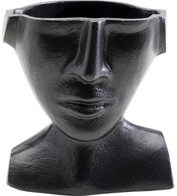 Βάζο Rostro Πρόσωπο Μαύρο 17x16x17 εκ. - Μαύρο