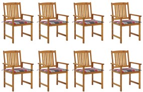 3078179 vidaXL Καρέκλες Κήπου 8 τεμ. από Μασίφ Ξύλο Ακακίας με Μαξιλάρια Καφέ, 1 Τεμάχιο