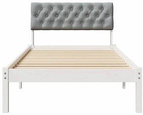 vidaXL Σκελετός Κρεβατιού Λευκό και ανοιχτό γκρι 90 x 190 cm
