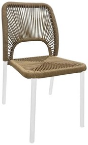 Καρέκλα αλουμινίου Norture στοιβαζόμενη λευκός σκελετός-φυσικό rattan 45x63x82εκ 46.5x63x82 εκ.