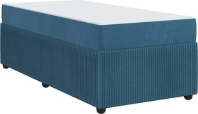 vidaXL Σκελετός Κρεβατιού με στρώμα Μπλε 80 x 200 cm ύφασμα