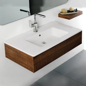 Bianco Ceramica Flat 36090 Λευκός Πορσελάνινος Νιπτήρας Μπάνιου Επικαθήμενος Επίπλου 91,5x46,5 cm