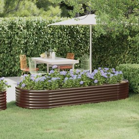 vidaXL Ζαρντινιέρα Καφέ 249x100x36 εκ. Γαλβανισμένος χάλυβας