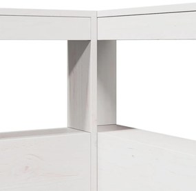 Κρεβάτι Βιβλιοθήκη Χωρίς Στρώμα Λευκό 135x190 εκ Μασίφ Πεύκο - Λευκό