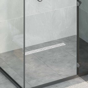 vidaXL Αποχέτευση Ντους με Γυάλινη Κάλυψη και 360° Σιφώνι Ασημί 60 cm