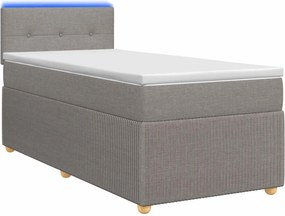 vidaXL Κρεβάτι box spring με στρώμα Taupe 100 x 200 cm Ύφασμα