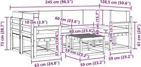 vidaXL Σειρά Καναπέ Εξωτερικού με μαξιλάρι 7 pcs Λευκό και Μπεζ
