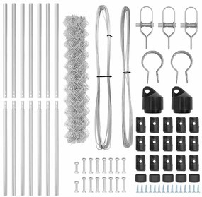 vidaXL Στύλος Περιφράξεων Ασημί 10 x 1,2 μ (40 x 40 mm πλέγμα) Ατσάλι
