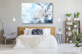 Εικόνα λευκό λουλούδι κρίνου σε αφηρημένο φόντο - 90x60
