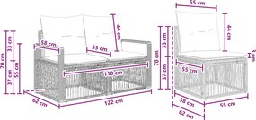 vidaXL Σετ Καναπέ Κήπου 4 pcs Μπεζ συνθετικό ρατάν
