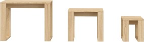 vidaXL Τραπεζάκια Ζιγκόν 3 τεμ. Sonoma Δρυς από Επεξεργασμένο Ξύλο