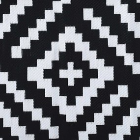 vidaXL Χαλί εξωτερικού χώρου ARAKIL Λευκό και μαύρο 120x180 cm PP