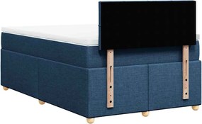 vidaXL Κρεβάτι Boxspring με Στρώμα Μπλε 120x190 εκ. Υφασμάτινο