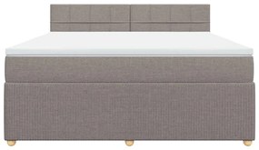 vidaXL Κρεβάτι Boxspring με Στρώμα Taupe 180x200 εκ. Υφασμάτινο