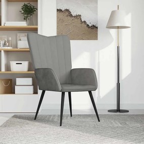 vidaXL Πολυθρόνα Relax Ανοιχτό Γκρι Βελούδινη