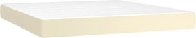 vidaXL Κρεβάτι Boxspring με Στρώμα &amp; LED Κρεμ 180x200 εκ. Συνθ. Δέρμα