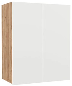 Επιτοίχιο ντουλάπι κουζίνας Soft Λευκό με βελανιδιά Διαστάσεις 60x30,5x72,8εκ
