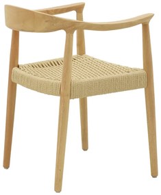 Πολυθρόνα Juvan  φυσικό rubberwood 64x53x77εκ