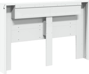 vidaXL Κεφαλάρι με ράφι Λευκό 160 x 16,5 x 103,5 cm Επεξεργασμένο ξύλο