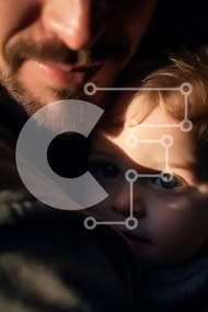 Intra Συλλεκτικό Ξύλινο Παζλ Plywood 4mm - Κοντινό πλάνο πατέρα και παιδιού Σε Ξύλινο Κουτί - Διαστάσεις Puzzle: 10x10 cm – 25 κομμάτια