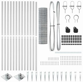 vidaXL Τεντώτο με στήριγμα Ασημί 1,2 x 25 m Ατσάλι