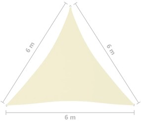 Πανί Σκίασης Τρίγωνο Κρεμ 6 x 6 x 6 μ. από Ύφασμα Oxford - Κρεμ