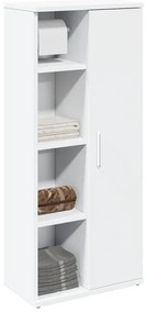 vidaXL Ντουλάπι μπάνιου με θήκη για ρολά Λευκό 39x22x90 cm