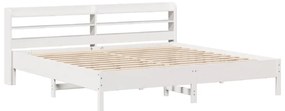 vidaXL Σκελετός Κρεβ. Χωρίς Στρώμα Λευκό 180x200 εκ Μασίφ Πεύκο
