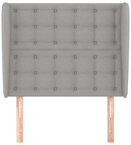 vidaXL Κεφαλάρι με Πτερύγια Ανοιχτό Γκρι 83x23x118/128 εκ. Υφασμάτινο