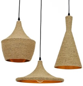 Κρεμαστά Φωτιστικά SET Σχοινί SHANGHAI ROPE 3ΦΩΤΟ Μπεζ 00875 Globostar-875-Μπεζ 00875