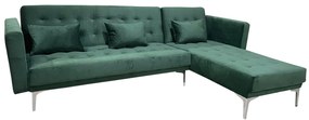 Καναπές Κρεβάτι Γωνιακός ArteLibre ARION Πράσινο Ύφασμα 244x162x84cm