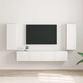 vidaXL Ντουλάπι Τηλεόρασης Τοίχου 2 pcs Λευκό 30 x 31 x 80 εκ.