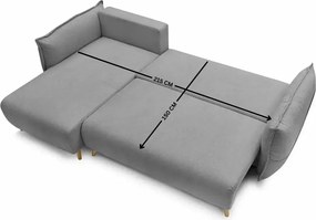 Corner Sofa-Bed Puffy - Grey Grey