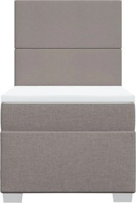 vidaXL Κρεβάτι Boxspring με Στρώμα Taupe 100 x 200 εκ. Υφασμάτινο