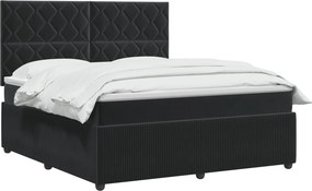 vidaXL Κρεβάτι box spring με στρώμα Μαύρο 160 x 200 cm Βελούδο