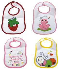 Σαλιάρες (Σετ 4τμχ) Sb Home Baby Senses No.2 Pink