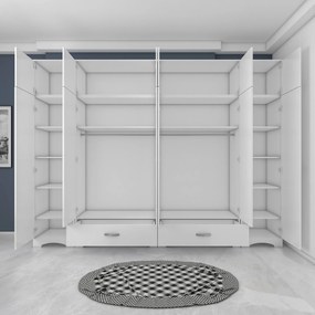 Εξαφυλλη Ντουλαπα Λευκό BA133 48.3x245x226