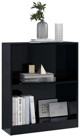 vidaXL Βιβλιοθήκη Γυαλιστερό Μαύρο 60x24x74,5 εκ. Επεξεργασμένο Ξύλο