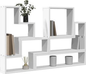vidaXL Ραφιέρα Τοίχου Λευκό 96x12x64 εκ. από Επεξεργασμένο Ξύλο