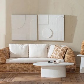 Διακοσμητικός πίνακας λευκό ξύλο mdf  80x5,5x80 εκ.