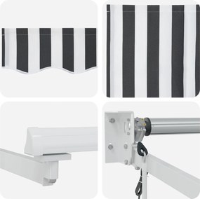 vidaXL Ηλεκτρικό Αναδιπλούμενο Σκίαστρο Γκρι και Λευκό 3 x 2 m