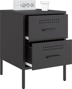 vidaXL Κομοδίνο Μαύρο 36x39x50,5 εκ. από Χάλυβα