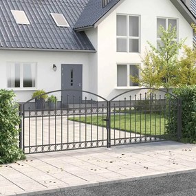 vidaXL Πύλη Φράχτη ASSEN 401 x 175,5 εκ. Ατσάλι Γκρι Κλειδώσιμο