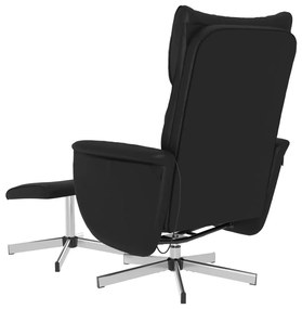 vidaXL Πολυθρόνα Μασάζ Ανακλινόμενη Μαύρη Συνθετικό Δέρμα &amp; Υποπόδιο