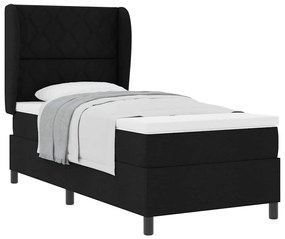 vidaXL Κρεβάτι με ελατήρια με στρώμα Μαύρο 100 x 200 cm ύφασμα