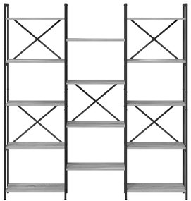 vidaXL Ράφι Βιβλίων Γκρι sonoma 156 x 25 x 167.5 εκ Επεξεργασμένο ξύλο