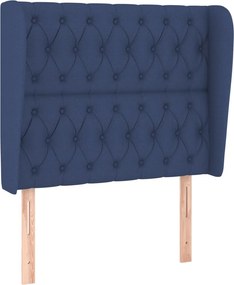 vidaXL Κρεβάτι Boxspring με Στρώμα Μπλε 90x200 εκ.Υφασμάτινο